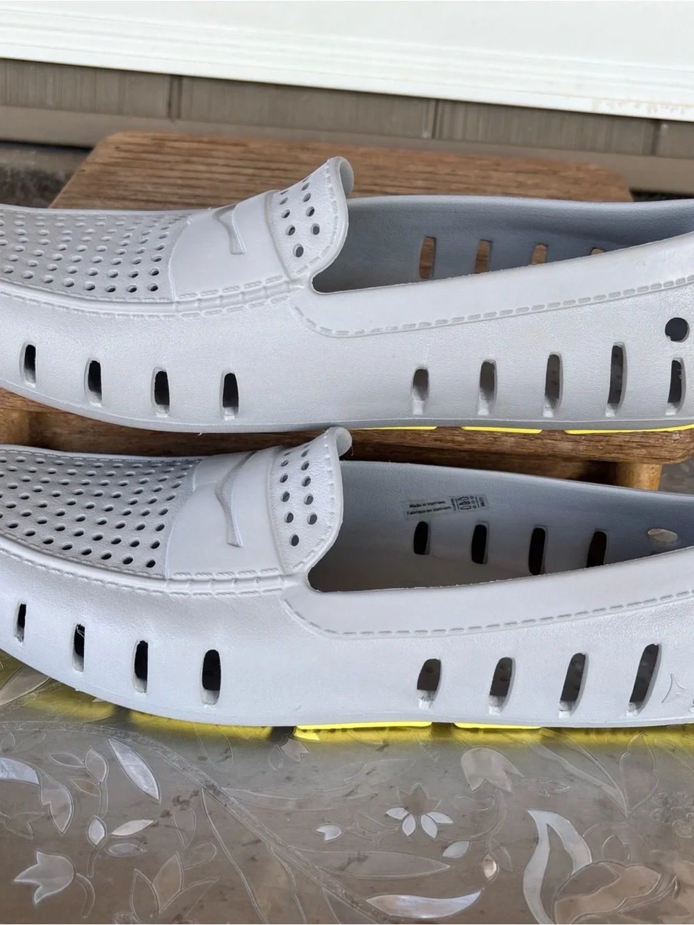 Men's Lightweight Perforated Slip-On Loafers in Light Gray 13